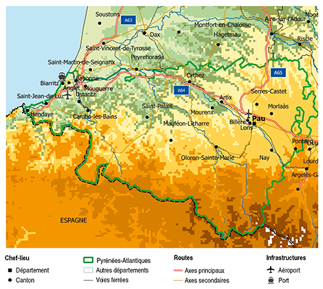 Carte Pays basque et Béarn : Plan Pays basque et Béarn 