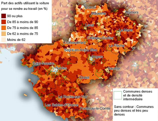 Huit Ligeriens Sur Dix Se Rendent Au Travail En Voiture Insee Analyses Pays De La Loire 74