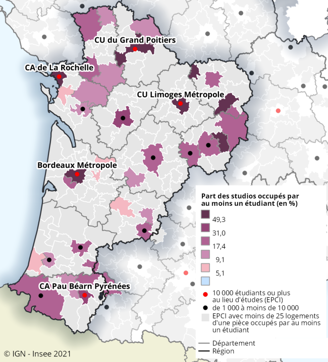 En Nouvelle-Aquitaine, six étudiants sur dix ne résident pas chez leurs parents