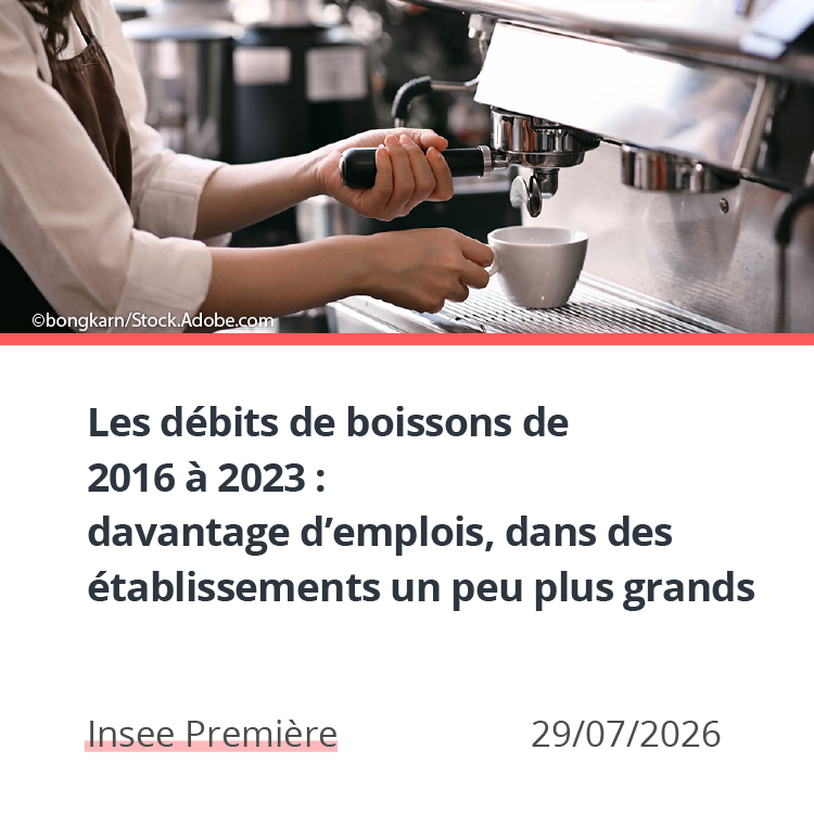 Les débits de boissons de 2013 à 2023: davantage d'emplois, dans des établissements un peu plus grands